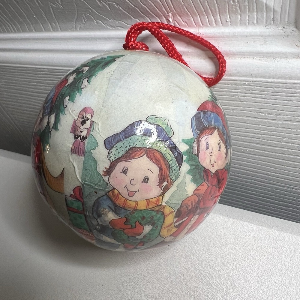 Vintage Paper Mache Styrofoam‎ Ball Caroler Christmas Ornaments